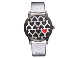 Reloj De Pulsera De Cuarzo Para Mujer Con Pantalla Analógica Y Correa De Pu Rosa Plateada.