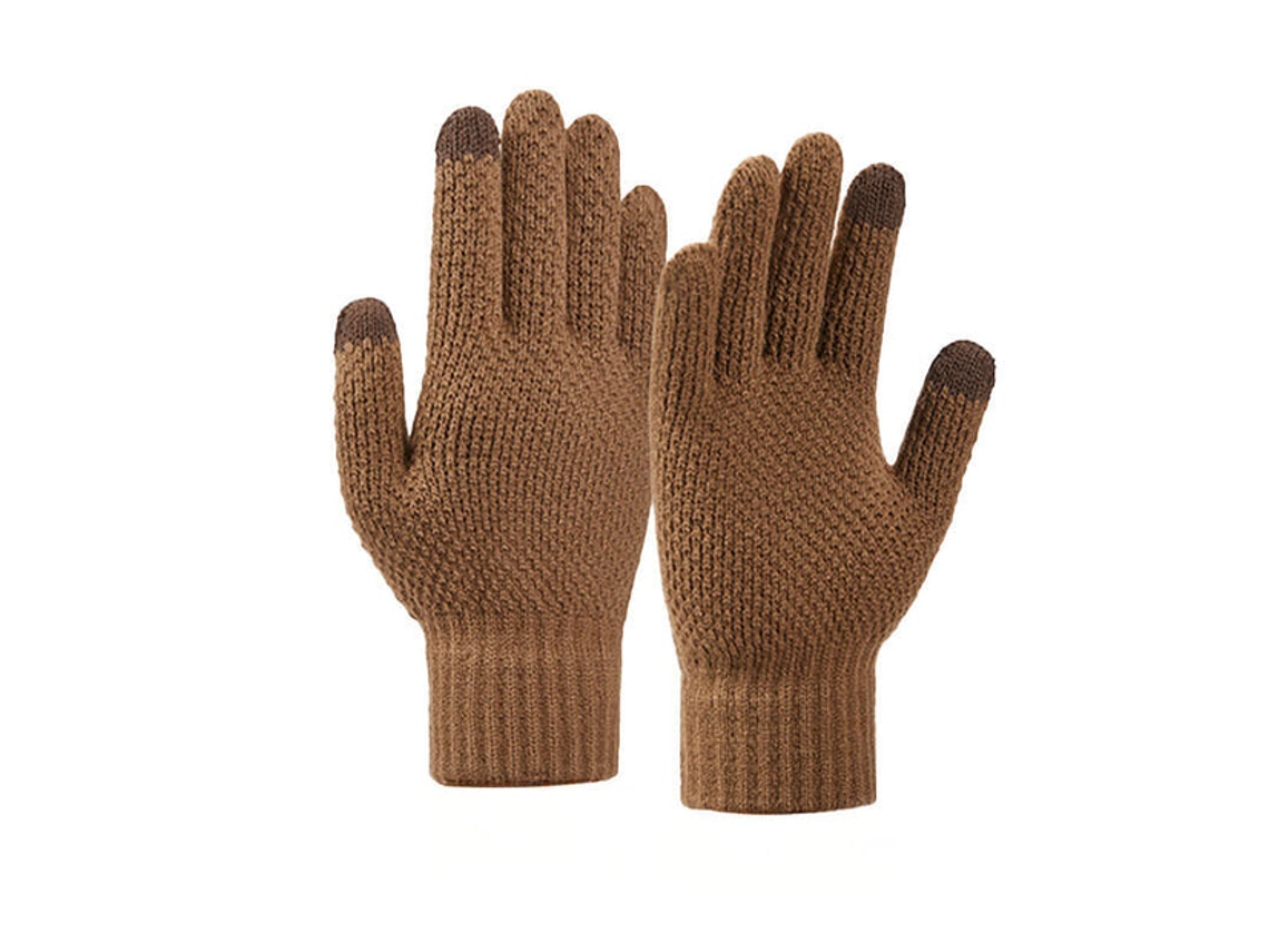 Guantes de punto para teléfonos móviles - Marrón