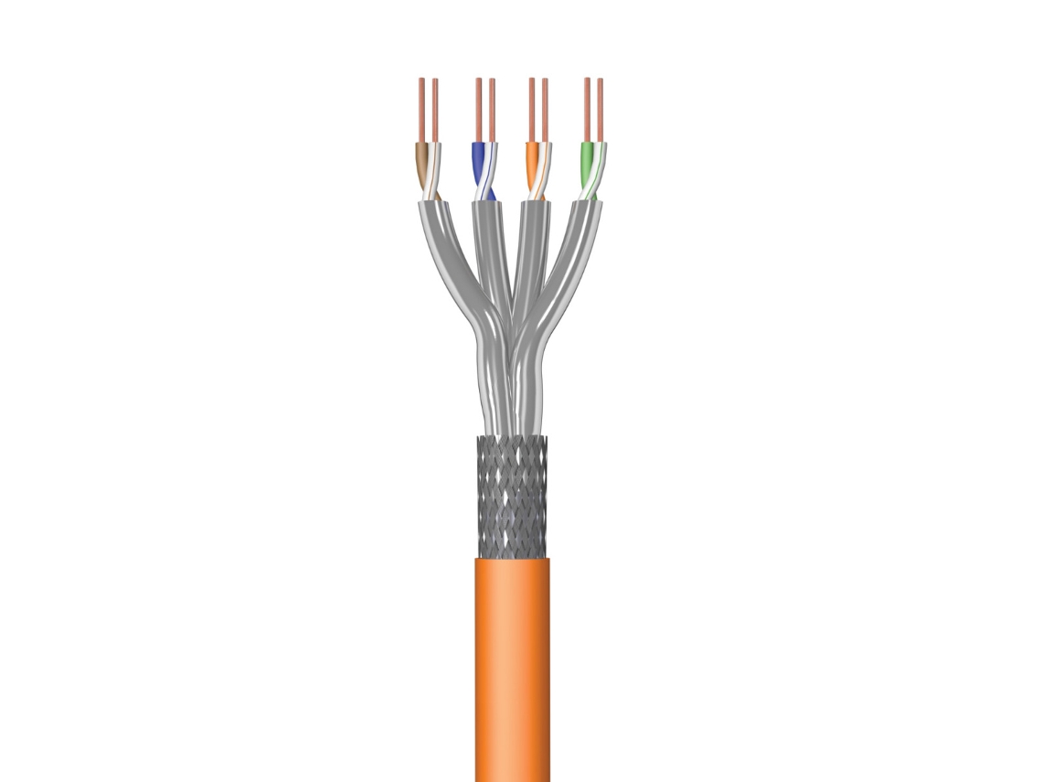 Bobina de Cable de Red EWENT Im1226 Cat7 S/Ftp Lszh 50M Naranja