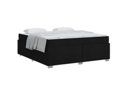 Maison Exclusive - Estructura De Cama Con Colchón Negro 180 X 200 Cm Tela