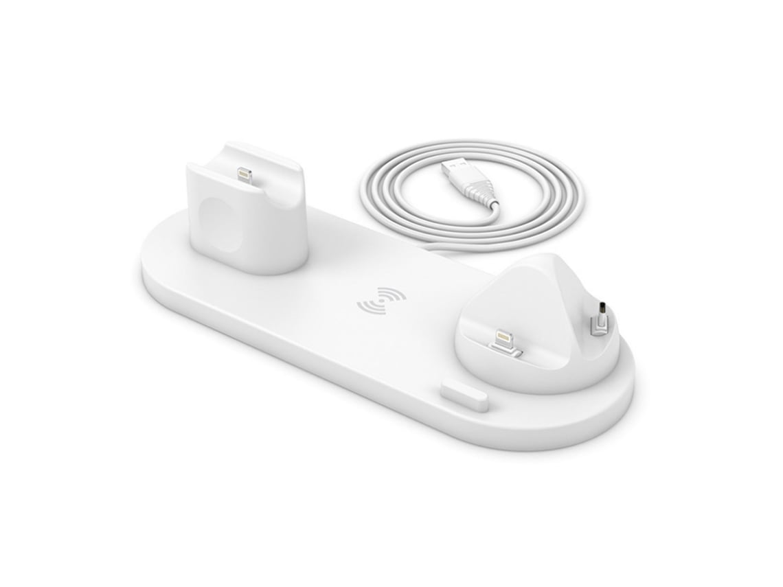 Base De Carga Stand 6 En 1 De Carga Inalámbrica Rápida Multifuncional Para Teléfono Móvil, Reloj, Auricular Bluetooth