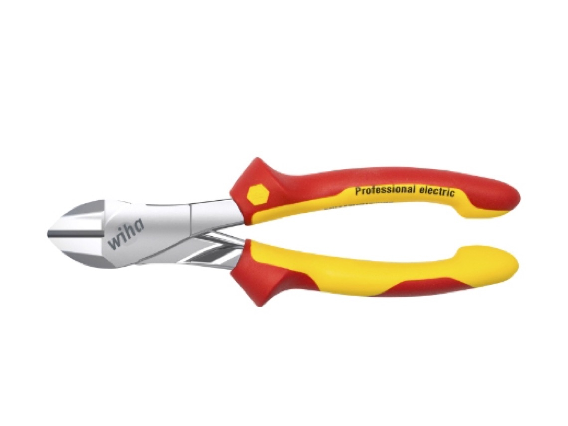 WIHA Alicates de corte diagonal de fuerza Professional electric con DynamicJoint® con resorte de apertura conectable y desconectable (41279)
