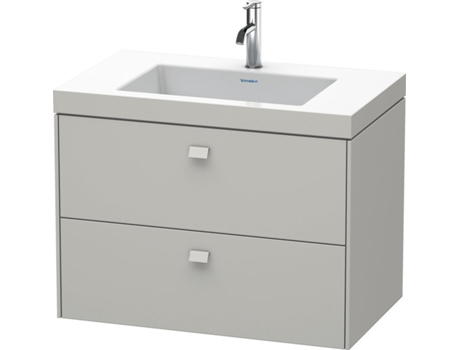 Lavabo para muebles DURAVIT Brioso c-bonded con subestructura de 80,0x48,0 cm 2 cajones incl. hueco para sifón y faldón sin rebosadero con banco