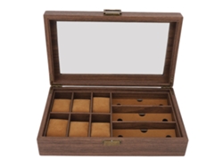 Caja De Madera Antigua Para Relojes, A Prueba De Polvo Y Agua, Organizador Con Tapas De Cristal.