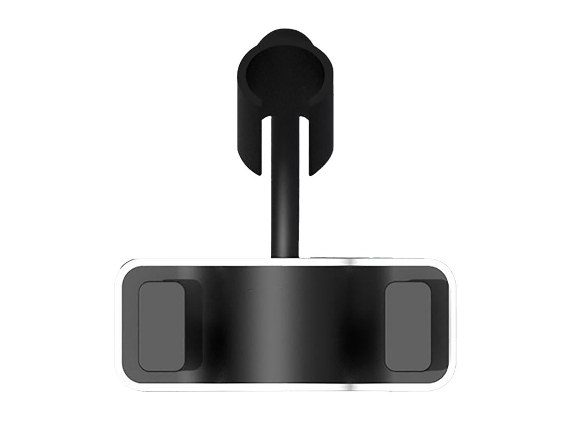 Soporte de ducha ajustable 360° con panel ampliado (sin orificio) - Negro