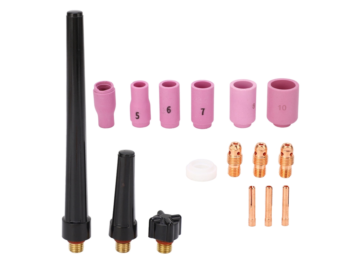 Kit De 16 Accesorios Para Soldadura Tig: Boquilla, Mandril Y Tapa De Teflón Para Pistola De Soldar Wp 9 20 25.