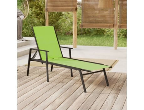 MAISON EXCLUSIVE Tumbona de acero y tela textilene verde