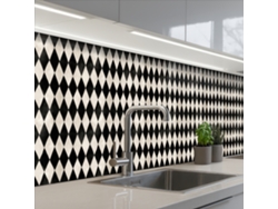 Paneles clásicos para salpicadero de cocina - Estándar - Negro 400x80 cm