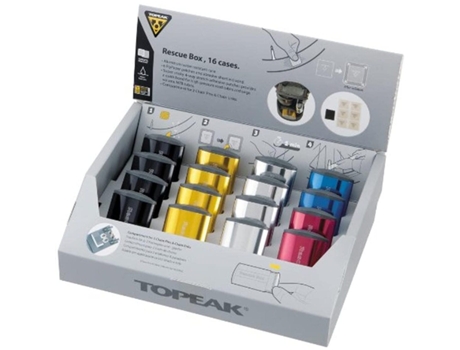 Kit de reparación (16 piezas) caja de rescate mostrador TOPEAK TU