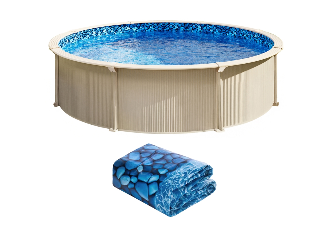 Revestimiento para piscina redonda Succebuy de 24 pies con revestimiento de vinilo para pared de 54 pulgadas