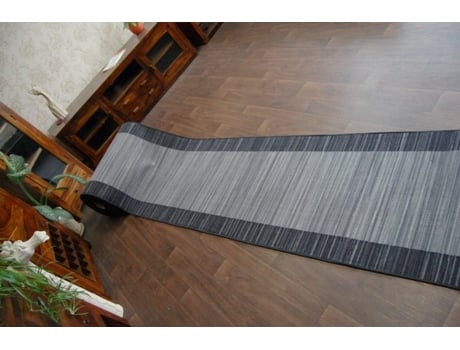 Alfombra de Pasillo con Refuerzo de Goma 57 cm Streifen Antracita