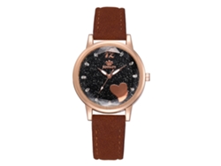 Relógio De Pulso Feminino De Moda Simples Lvpai Com Pulseira De Couro Pu Quartzo Preto