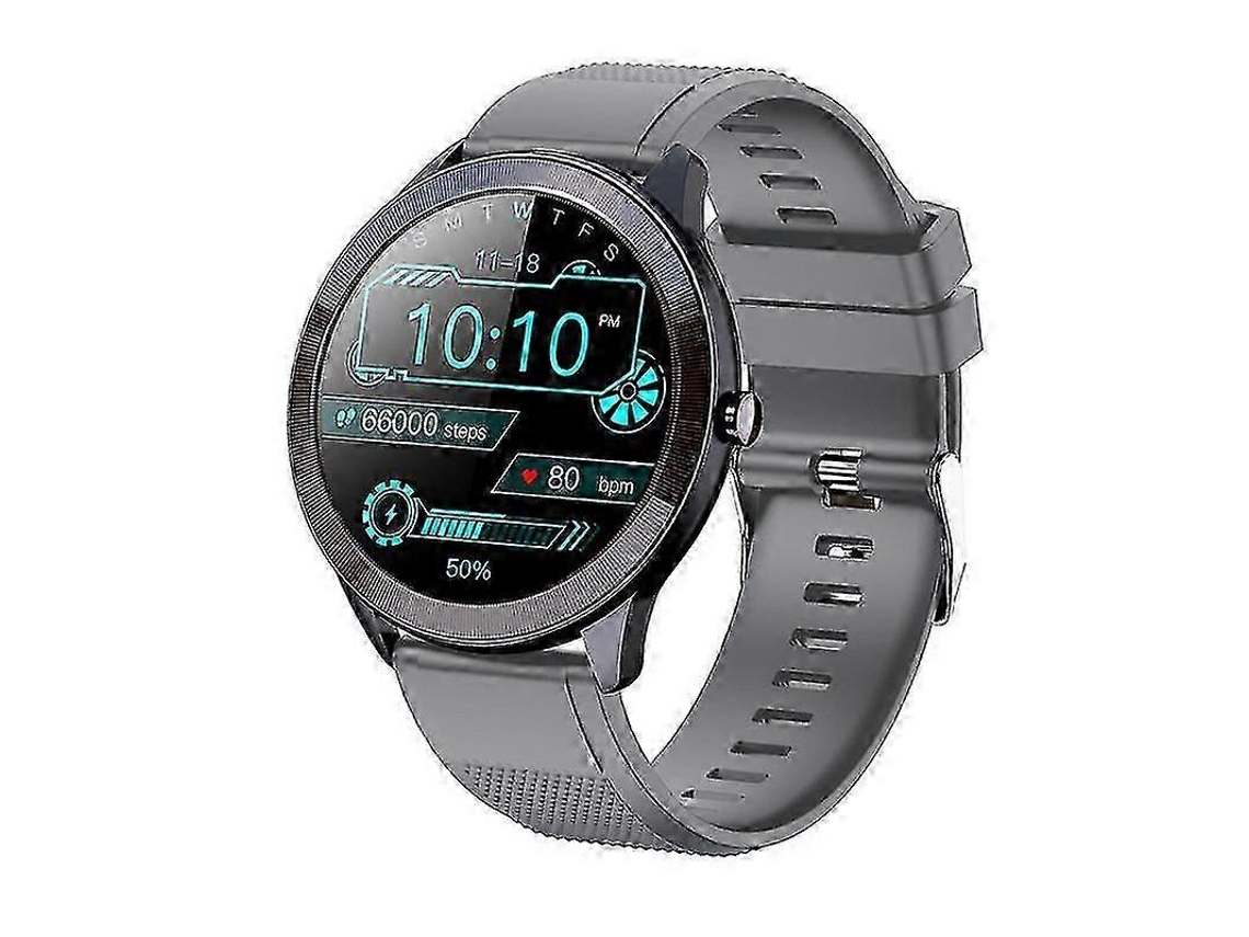 Reloj inteligente para hombre y mujer, 1,3 pulgadas, resistente al agua IP68, con podómetro, monitor de frecuencia cardíaca y sueño, Ly Ebike (gris)