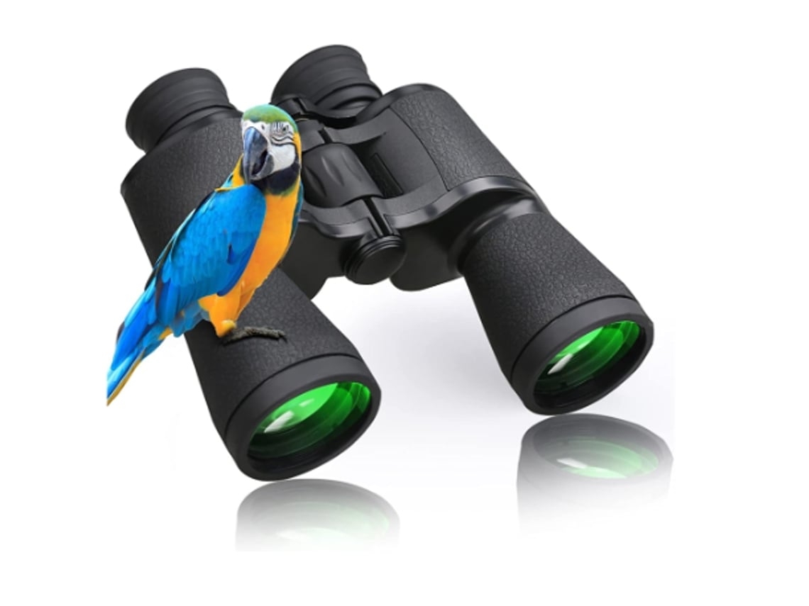 Binoculares HD 20x50 para adultos, de alta potencia y superbrillantes, para caza, senderismo, viajes, turismo, deportes, color negro transparente USHION