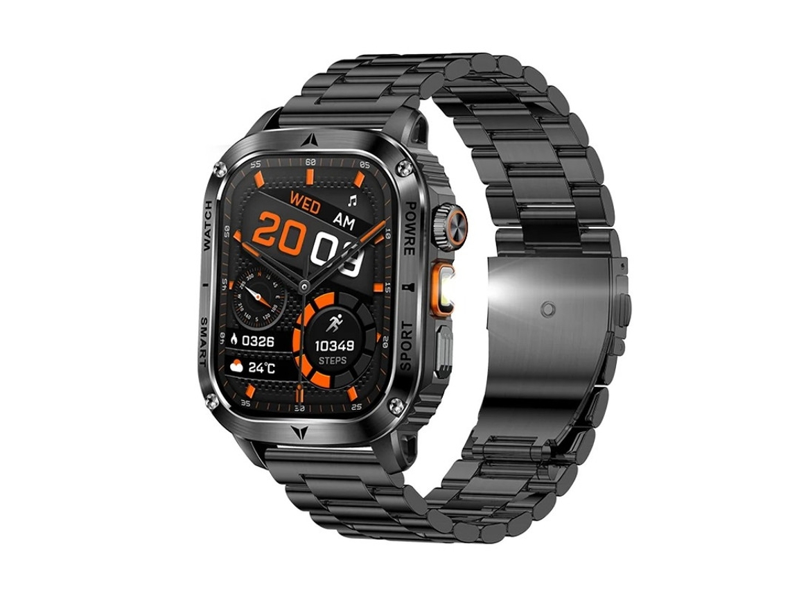 Linterna para reloj inteligente Bestvite Ak80 con batería grande de 400 mAh (negro)