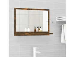 Espejo para Baño 60X10,5X37 cm Madera de Roble Ahumado Marrón Decoración