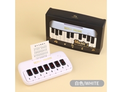 Mini piano electrónico con teclado digital de 15 teclas para niños Mdug (blanco)