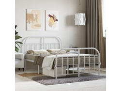 Estructura Cama Sin Colchón Con Estribo Metal Blanco 120x190 Cm