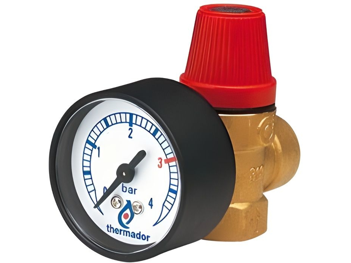 Valvula De Seguridad Con Manómetro 1/2 Ff S15Zm THERMADOR