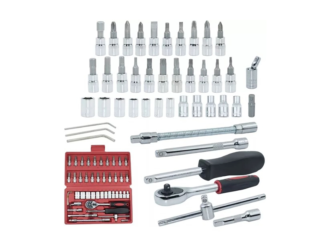 Conjunto de Chaves de Soquete 46pcs Aço Cromo vanádio S/MARCA