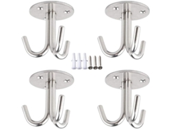 Ganchos De Techo De Acero Inoxidable (paquete De 4) Para Colgar Plantas, Mosquiteras Y Ropa.
