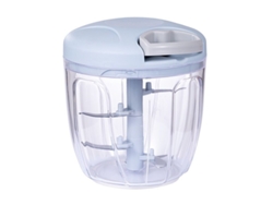 Cuich Batidora Picadora de Ajos y Verduras Portátil en Acero Inoxidable Mango Manual Azul