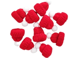 10 Sombreros Mini Navideños De Tela Para Cubrir Dulces Accesorios Diy Fiestas Regalos