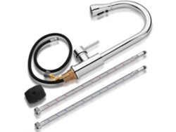 Grifo de cocina extensible (plateado), tres modos, rotación de 360°, acero inoxidable