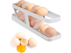 Estante Para Huevos De Refrigerador Con 2 Niveles Y Dispensador Automático, Con Capacidad Para 12-14 Huevos.