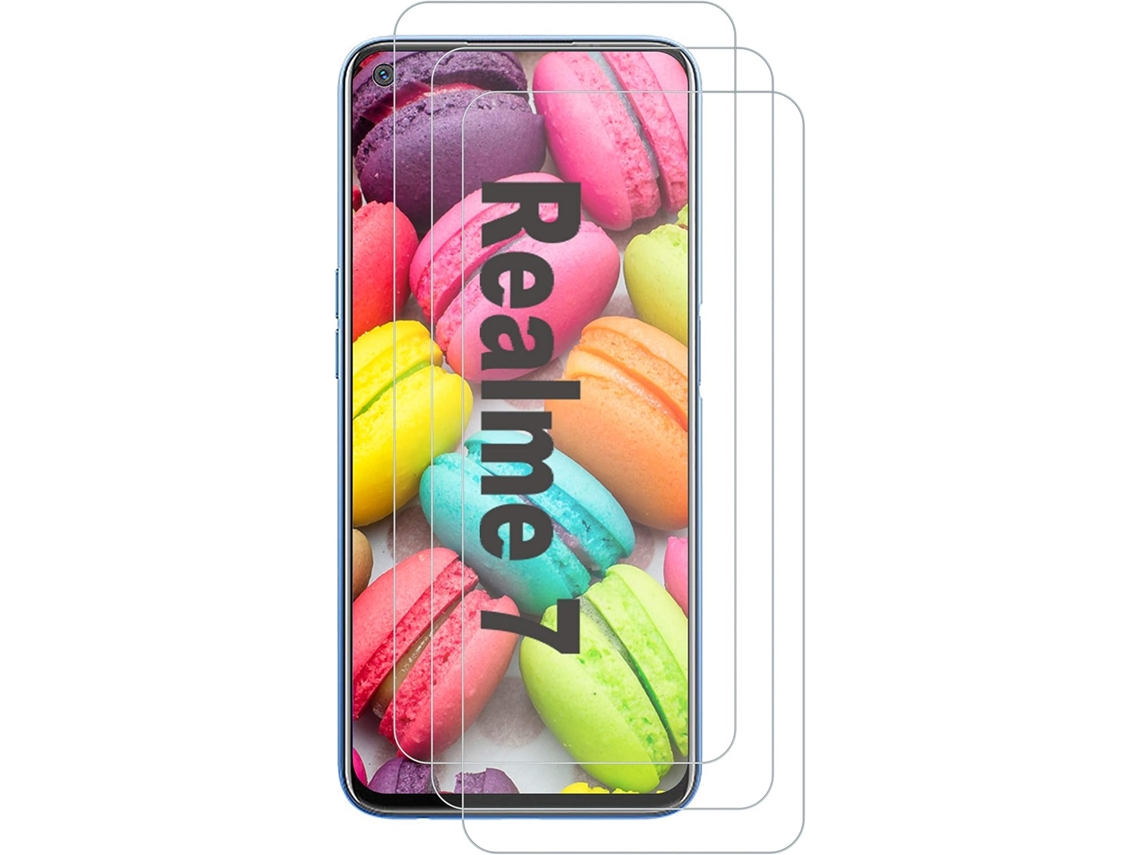 Conjunto de Protectores de Pantalla Dureza Proteção Smartphone para Realme 7 HONGWE. Vidrio Templado Transparente (2un)