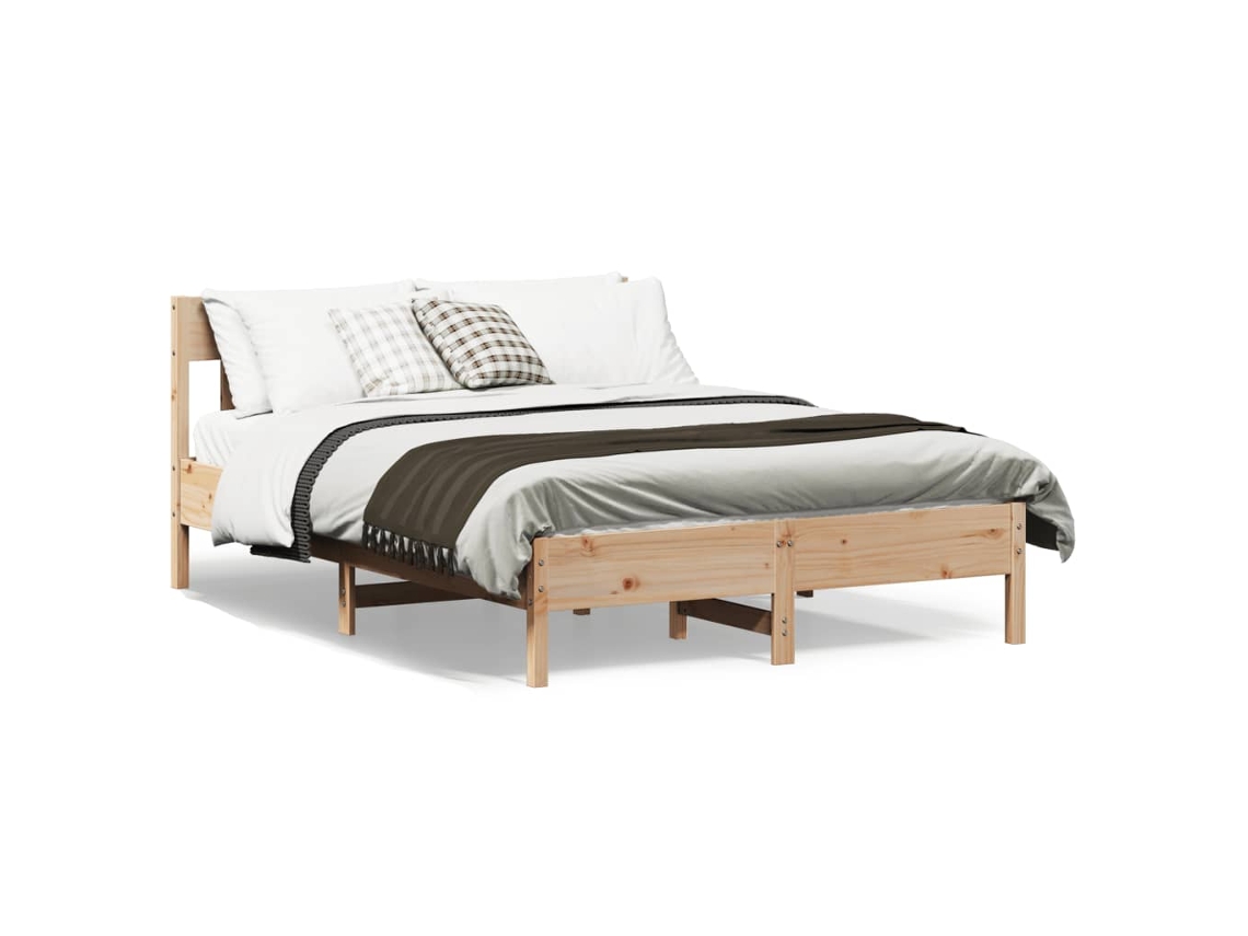 Estructura De Cama Sin Colchón Madera De Pino Maciza 120x200 Cm
