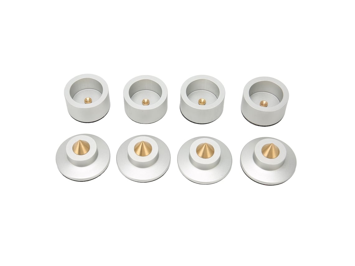 Juego De 4 Puntas De Altavoz Con Base De Aislamiento De Aleación De Aluminio, Absorción De Impactos Y Resistencia Al