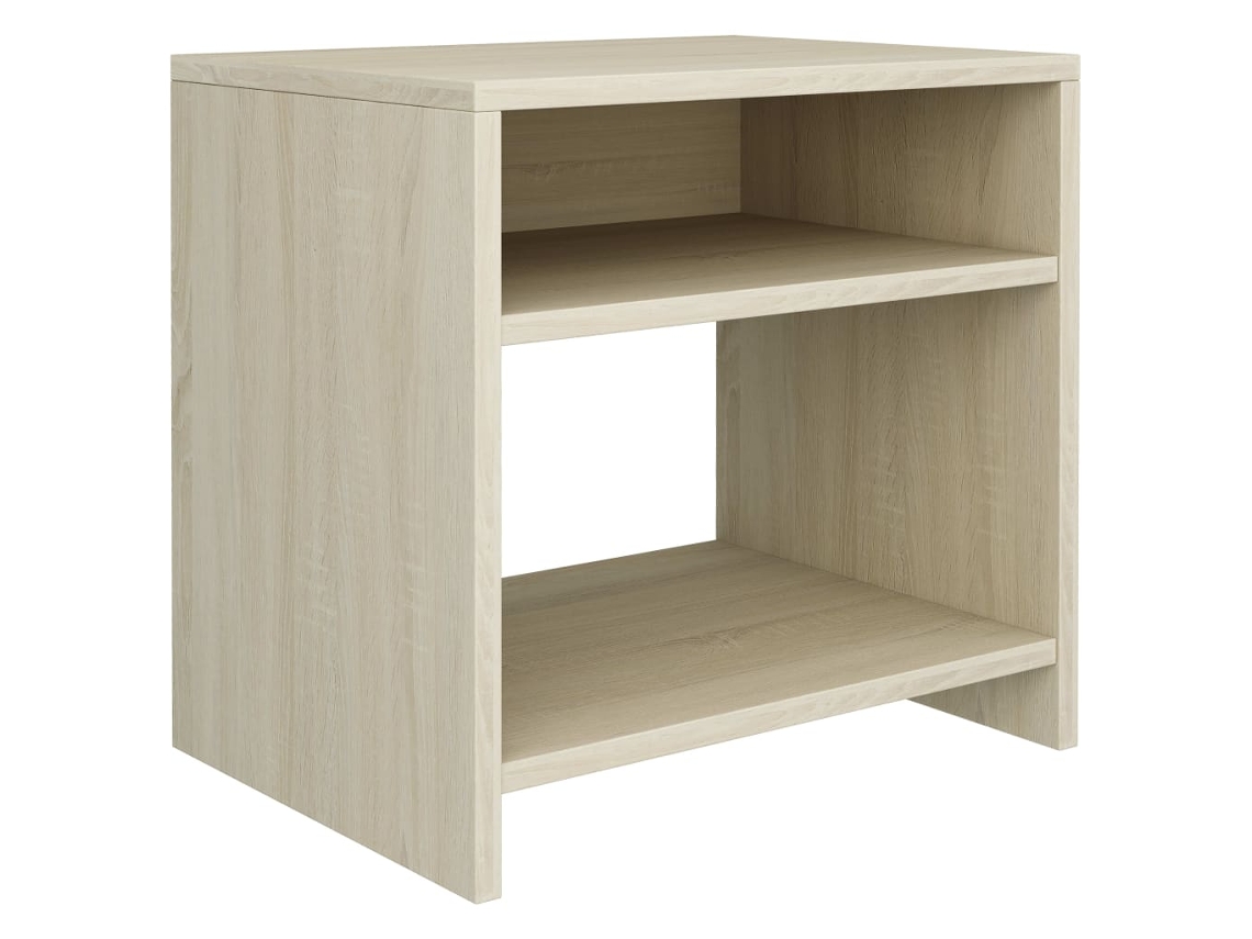 Mesita de noche con compartimento de almacenamiento abierto 40 x 30 x 40 cm Madera industrializada Color roble Dec033820