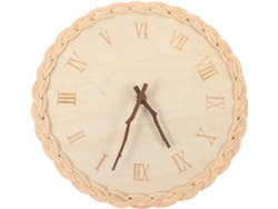 Reloj De Pared Redondo De Madera De Tilo Tejida, Silencioso, Estilo Sencillo, Decoración Para El Dormitorio.