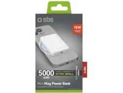 Powerbank SBS Mini MagSafe (Type-C - 15W - 5000 mAh - Blanco)