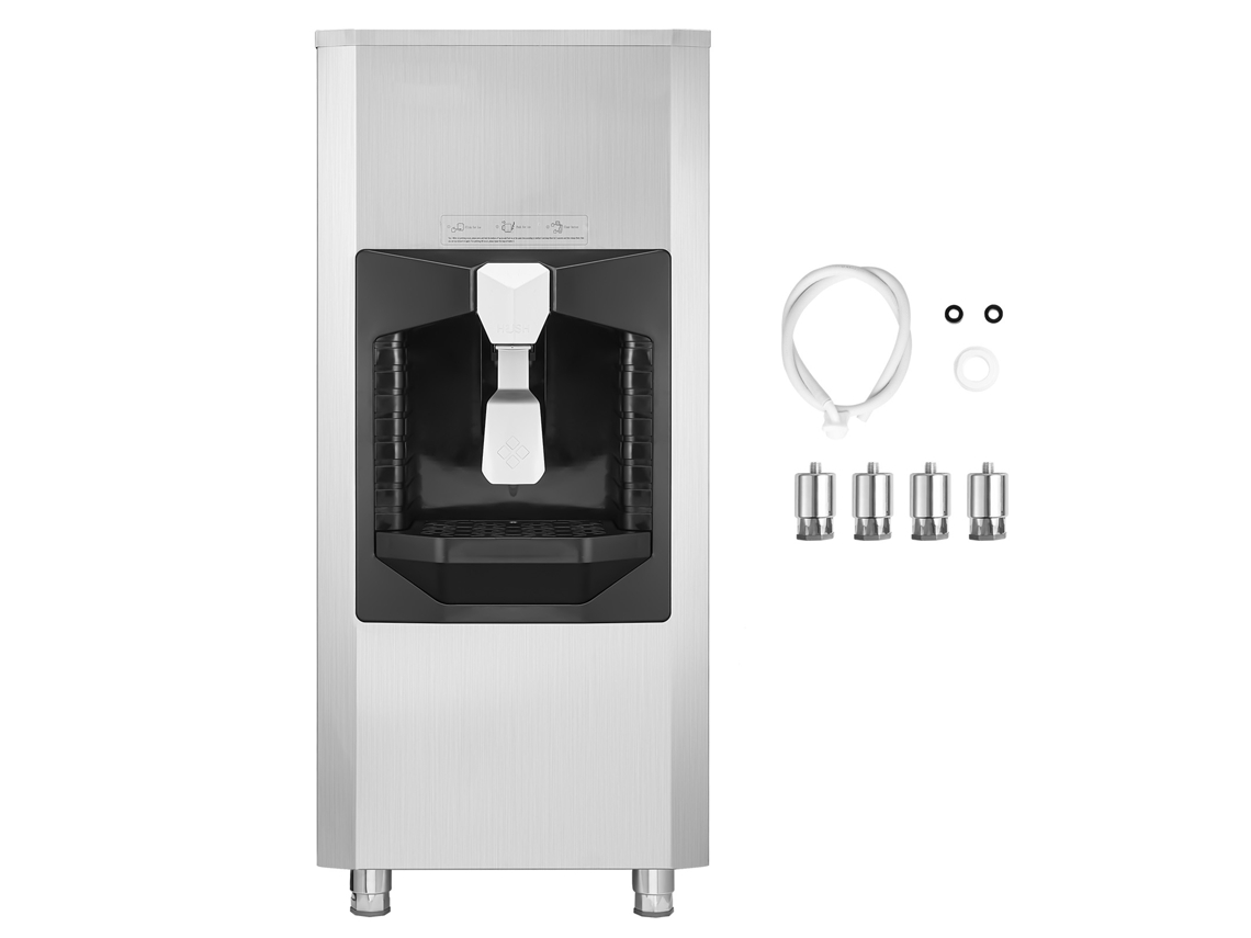Dispensador de hielo Succebuy de 9 kg/min con capacidad de 80 kg para máquina de hielo