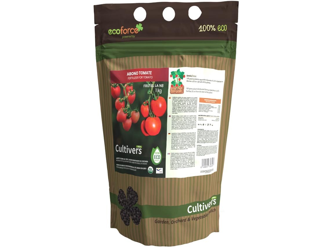 CULTIVERS Abono Tomate Ecológico 1 kg 100% Orgánico y Natural Microgranulado. Mejora la Productividad de los Cultivos