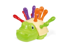 Juguete educativo de estimulación con forma de erizo, enfocado en la motricidad fina y la coordinación ojo-mano para niños de 1 a 3 años, color verde claro. Aeuzwr