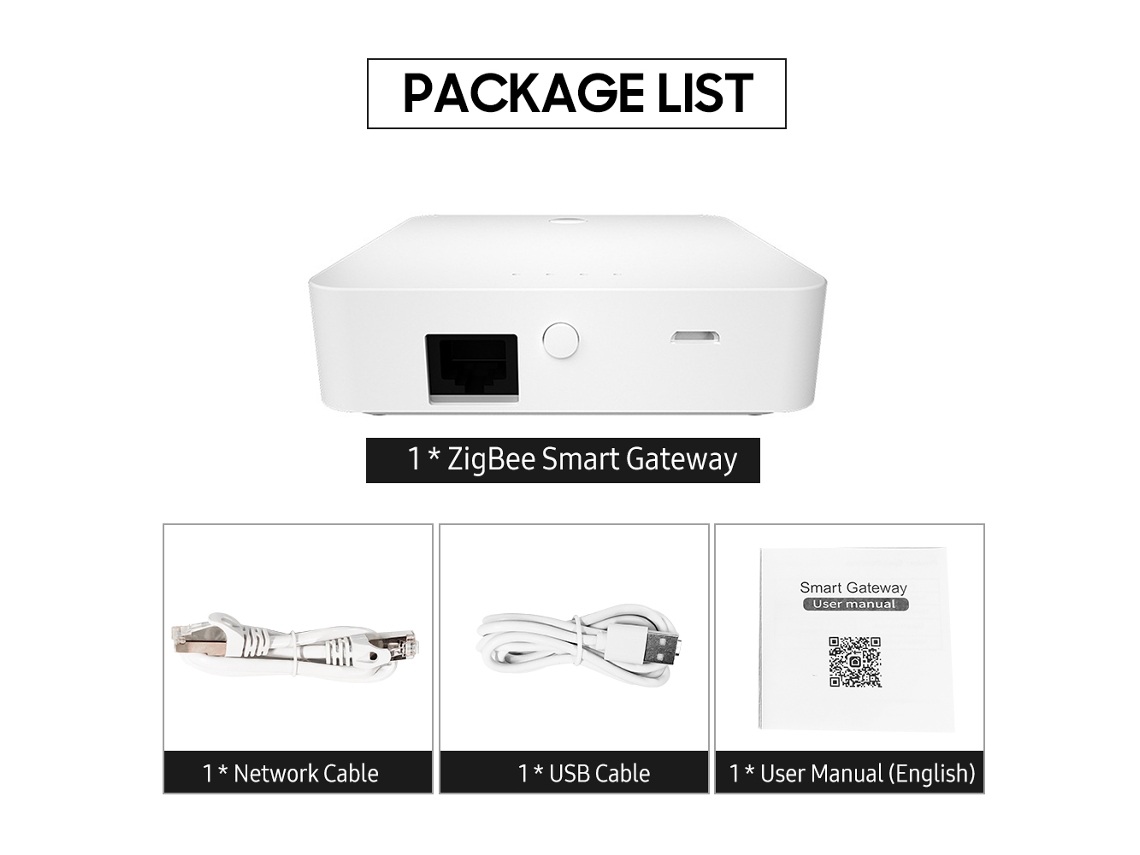 Gateway Zigbee Com Lan Hub Inteligente Para Casa Controle App Grupo Linkagem Múltiplos Dispositivos