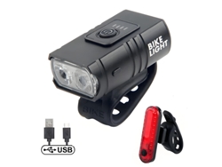 Kit de iluminación para bicicleta, luces LED con protección anticaídas, color negro Tommy01