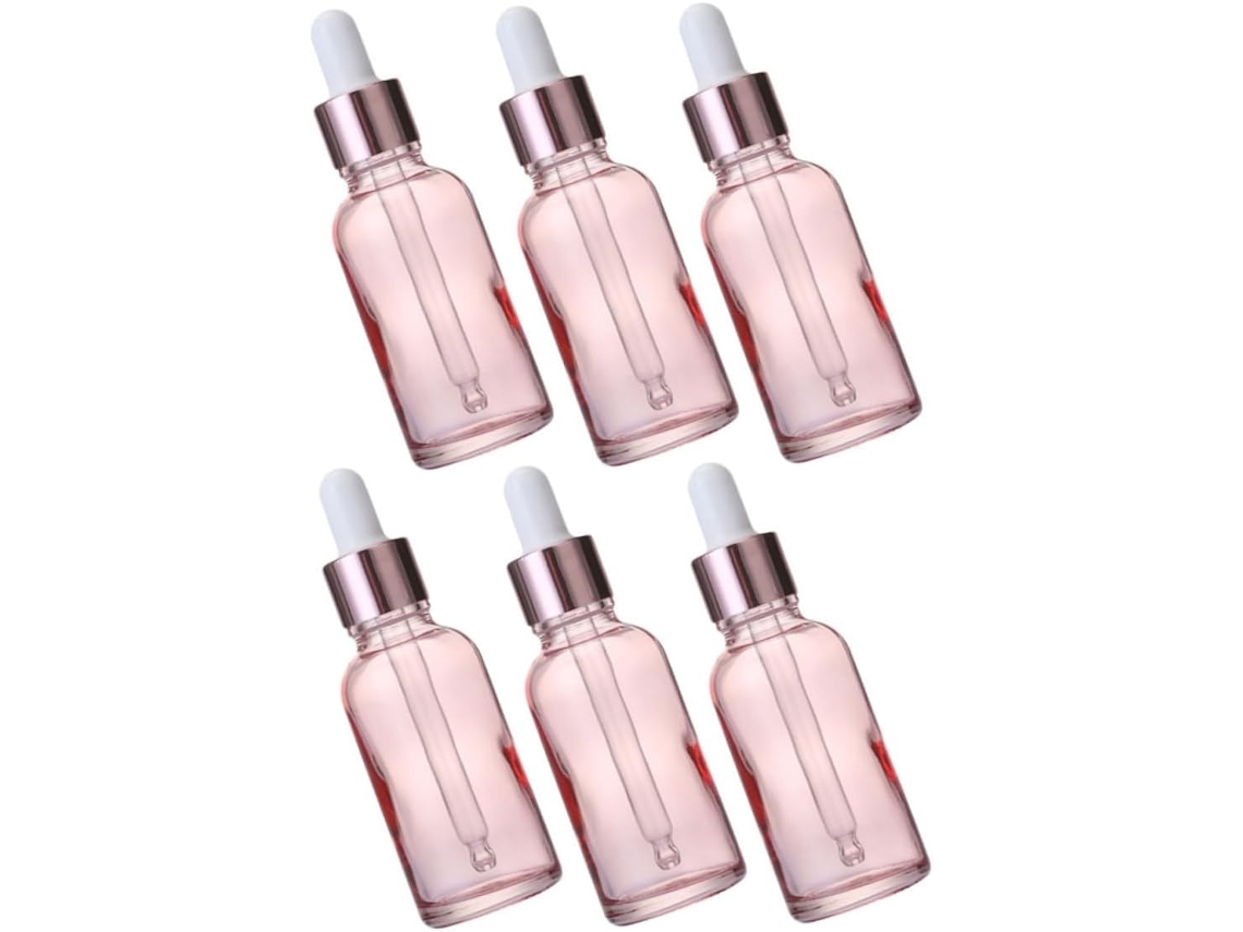 Conjunto De 6 Frascos Conta-gotas De Vidro Para Líquidos Cosméticos E Perfumes - Resistentes