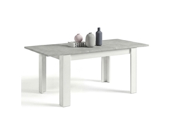 Mesa de comedor extensible 140-190x90 cm Sira Blanco Artik (Blanco Mate) - Gris Cemento 190 x 78 x 90 cm