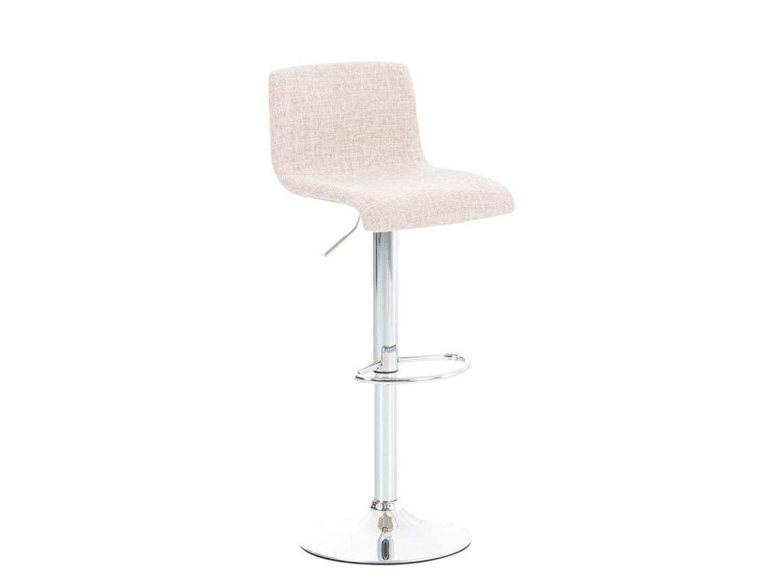 Taburete de bar Hover de tela crema/metal cromado CLP