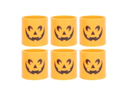 2026-velas De Calabaza Led Para Halloween Sin Llama Parpadeante Decoración De Hogar Baterías Carasa Naranja Sonrisa Grande Brillante Amarilla