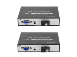Transmisor y receptor extensor de red VGA HD con interfaz estéreo de 3,5 mm