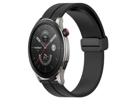 Correa de reloj inteligente para Amazfit GTR 4 Correa de reloj de silicona con cierre magnético de color sólido de 22 mm (negro)