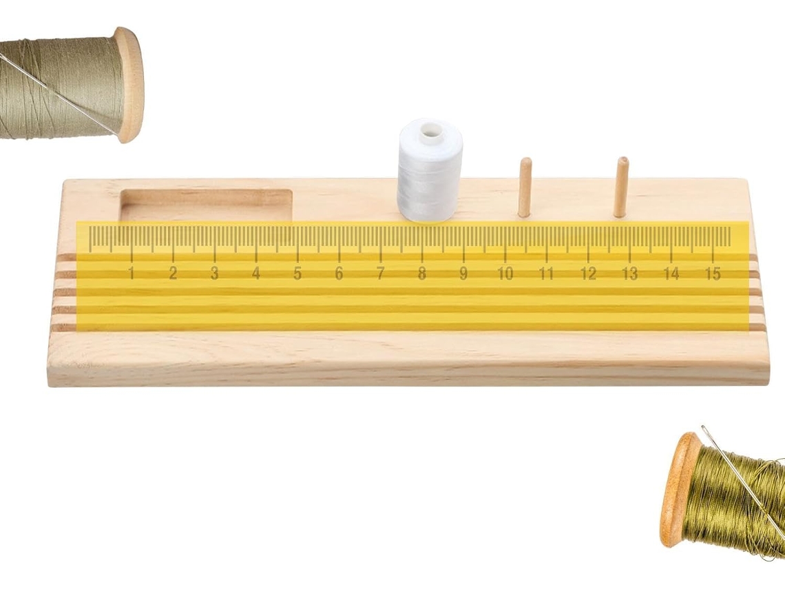 Soporte de madera para reglas – Organizador de escritorio duradero para reglas y material de oficina | Diseño natural