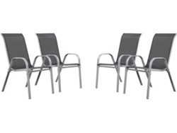 Conjunto 4 Sillas de Jardín HABITAT Y JARDÍN Cordoba (Gris - 53.5 x 75 x 92 cm)