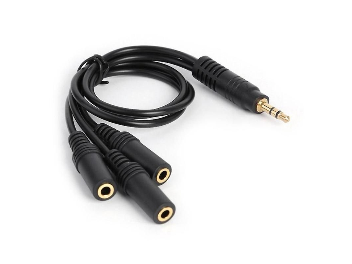 Adaptador Divisor De Audio Estéreo De 3,5 Mm Con Conector Plateado A Dorado Para Auriculares De 1 A 3 Vías Y Cable Auxiliar.