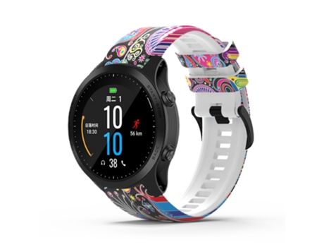 Correa de reloj inteligente para Garmin Forerunner 965/955/945/935 Impresión de correa de reloj de silicona de liberación rápida (pavo real)